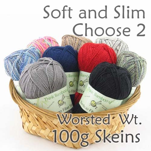 Soft and Slim Bamboo Yarn - Worsted wt - 2 x 100g - Soft and Slim Bamboo  Wool Blend - 916 - Medium worsted weight - Yarn