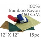 Super Soft Lightweight 100% Rayon from Bamboo Wash Cloth 460 GSM 15pc Choice of Color