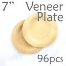 Disposable Bamboo 7" Veneer Plate- Round- 96pc