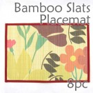 Bamboo Placemat - Red Floral Imprint - 8pc