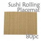 Bamboo Placemat / Sushi Rolling Style - Brown - 80pc