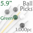 Ball Picks  5.9 Long - Green - Box of 1000 pc