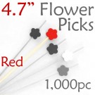 Flower Picks  4.7 Long - Red - Box of 1000 pc