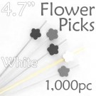 Flower Picks  4.7 Long - White - Box of 1000 pc