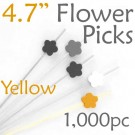 Flower Picks  4.7 Long - Yellow - Box of 1000 pc