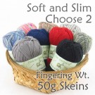 Soft and Slim Bamboo Yarn - Fingering Wt - 2 x 50g